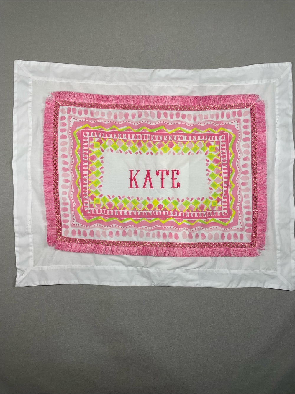 Pottery Barn Kids Lilly Pulitzer Bazaar Border Pink Tassel Sham "KATE"